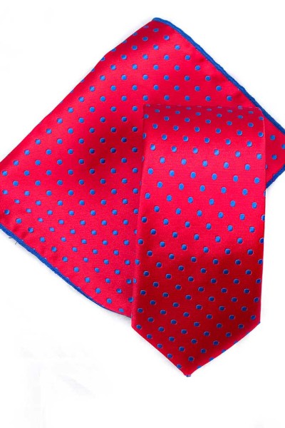 Набор красный галстук и платок