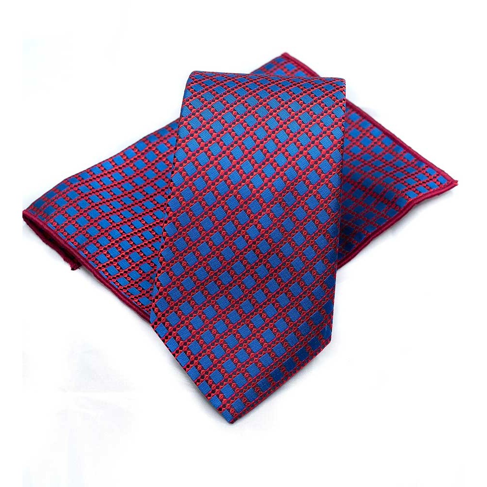 Набор синий галстук и платок