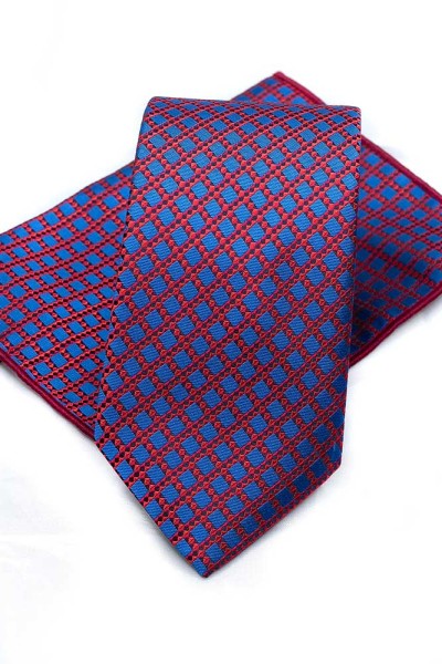 Набор синий галстук и платок