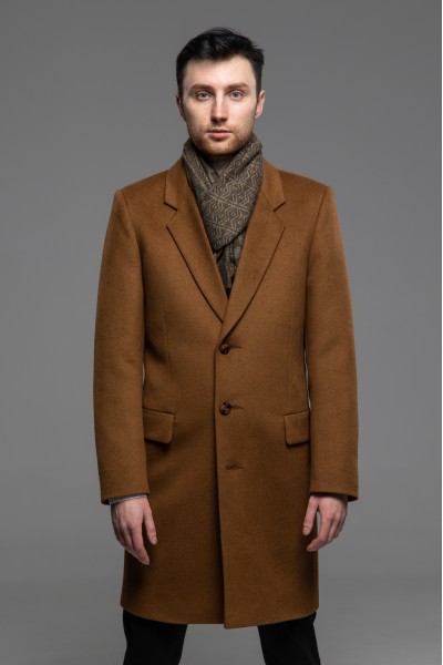 Мужское пальто светло-коричневое